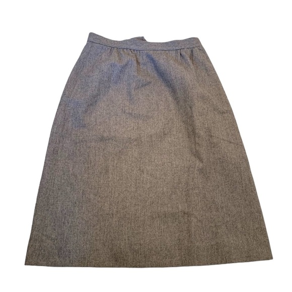 Vintage Union Made Midi Pencil Skirt Gray Wool 8 - Picture 1 of 7